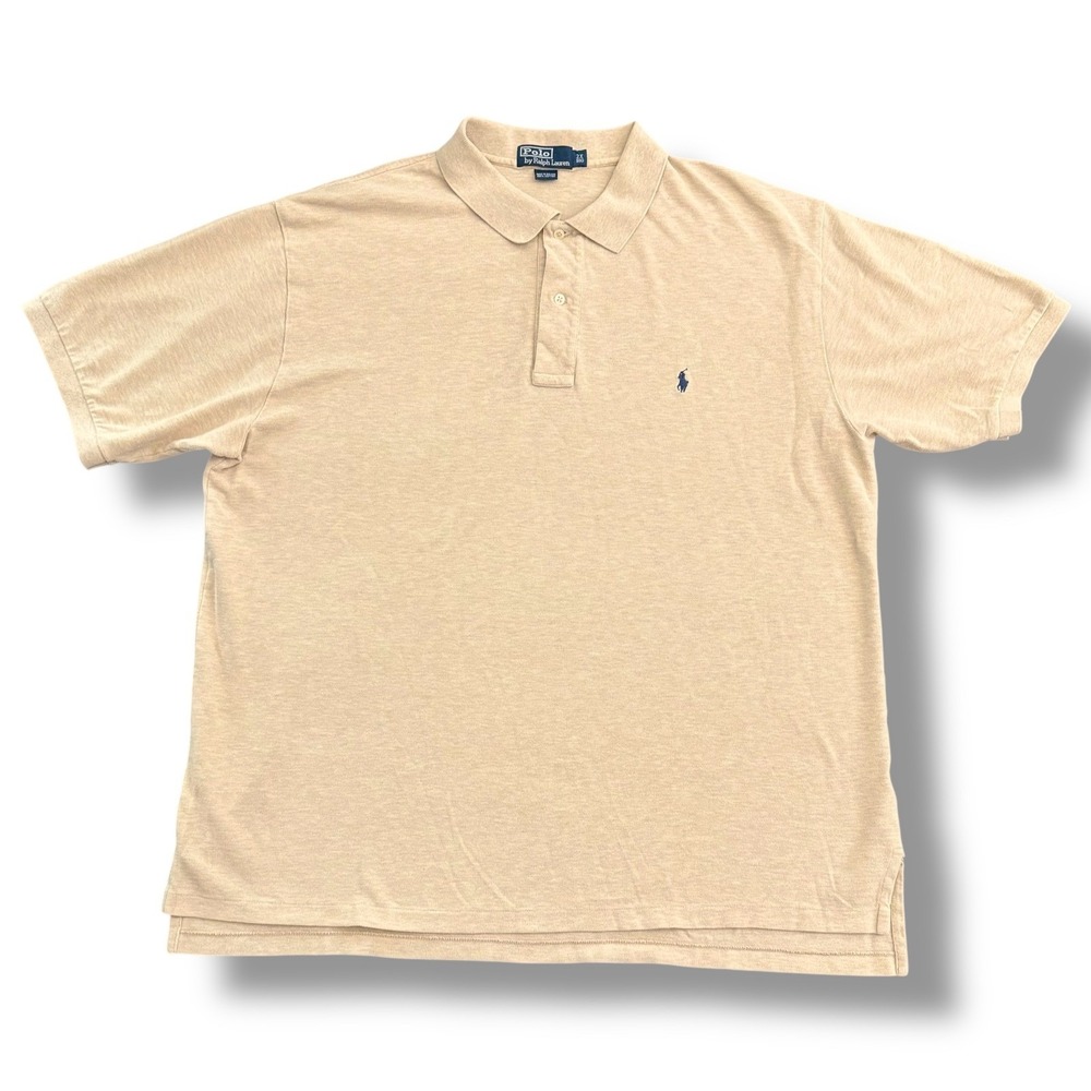 Polo Ralph Lauren Men's 2XL Big & Tall Beige‎ Short Sleeve Polo Shirt - Picture 2 of 7